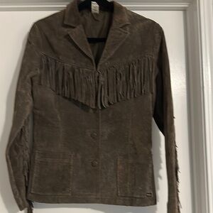 Prana EUC 100% Leather Women's Jacket with Fringe